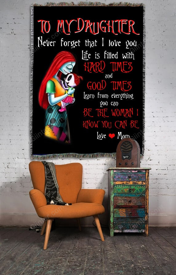 To My Daughter Jack Skellington Woven Throw Blanket GINNBC96734