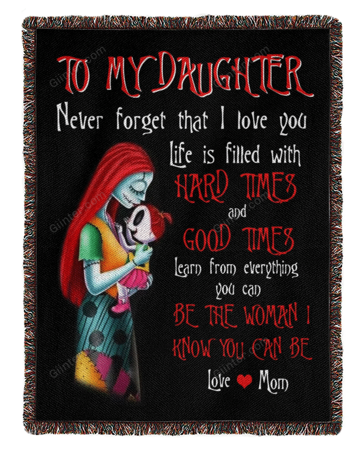 To My Daughter Jack Skellington Woven Throw Blanket GINNBC96734