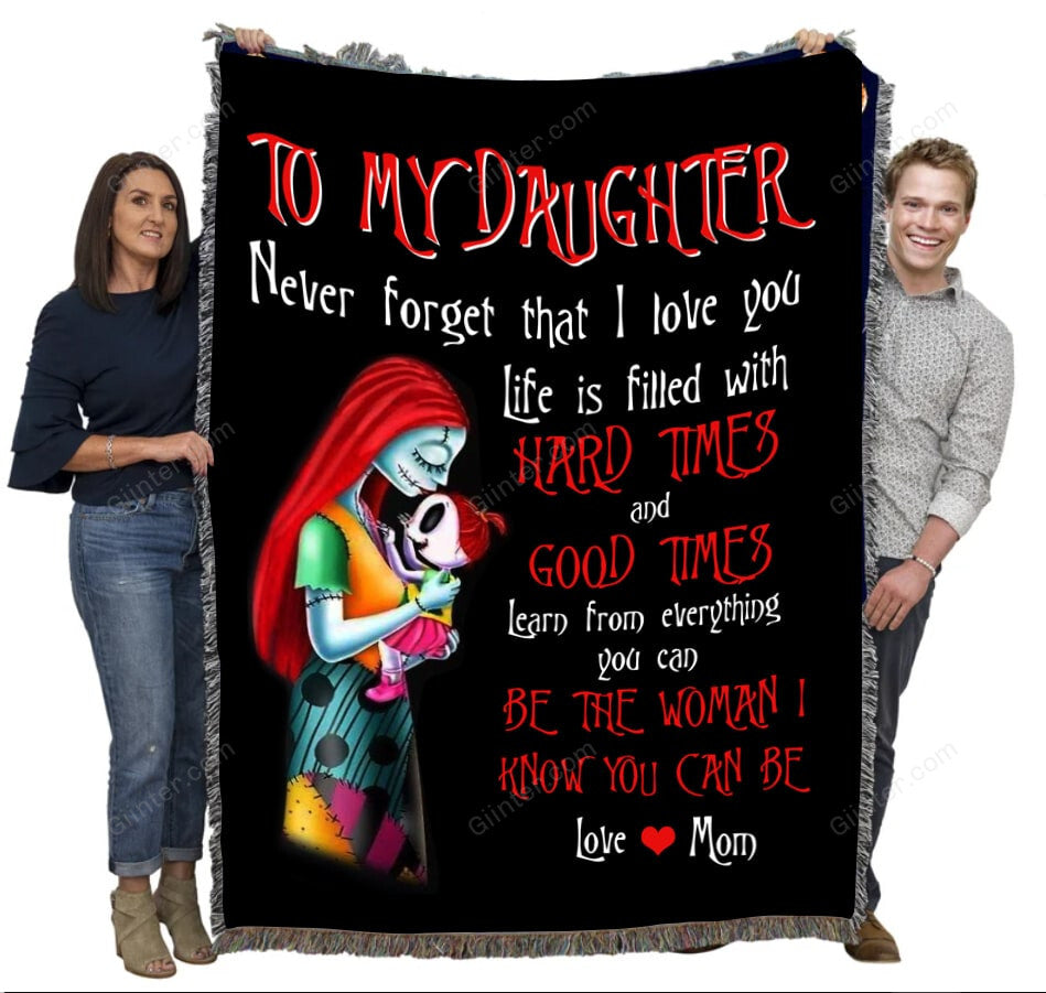 To My Daughter Jack Skellington Woven Throw Blanket GINNBC96734