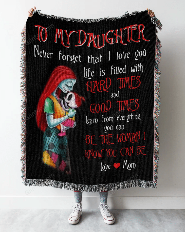 To My Daughter Jack Skellington Woven Throw Blanket GINNBC96734