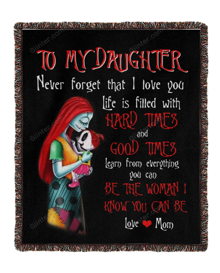 To My Daughter Jack Skellington Woven Throw Blanket GINNBC96734