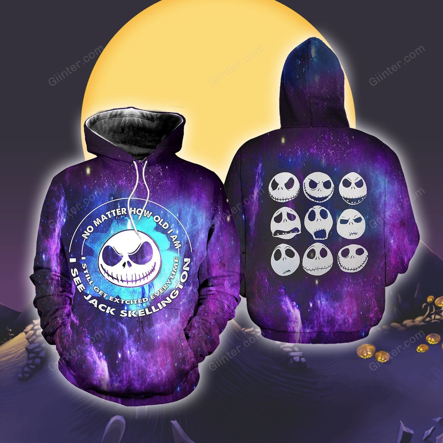 Unisex Jack Skellington 3D Hoodie 569