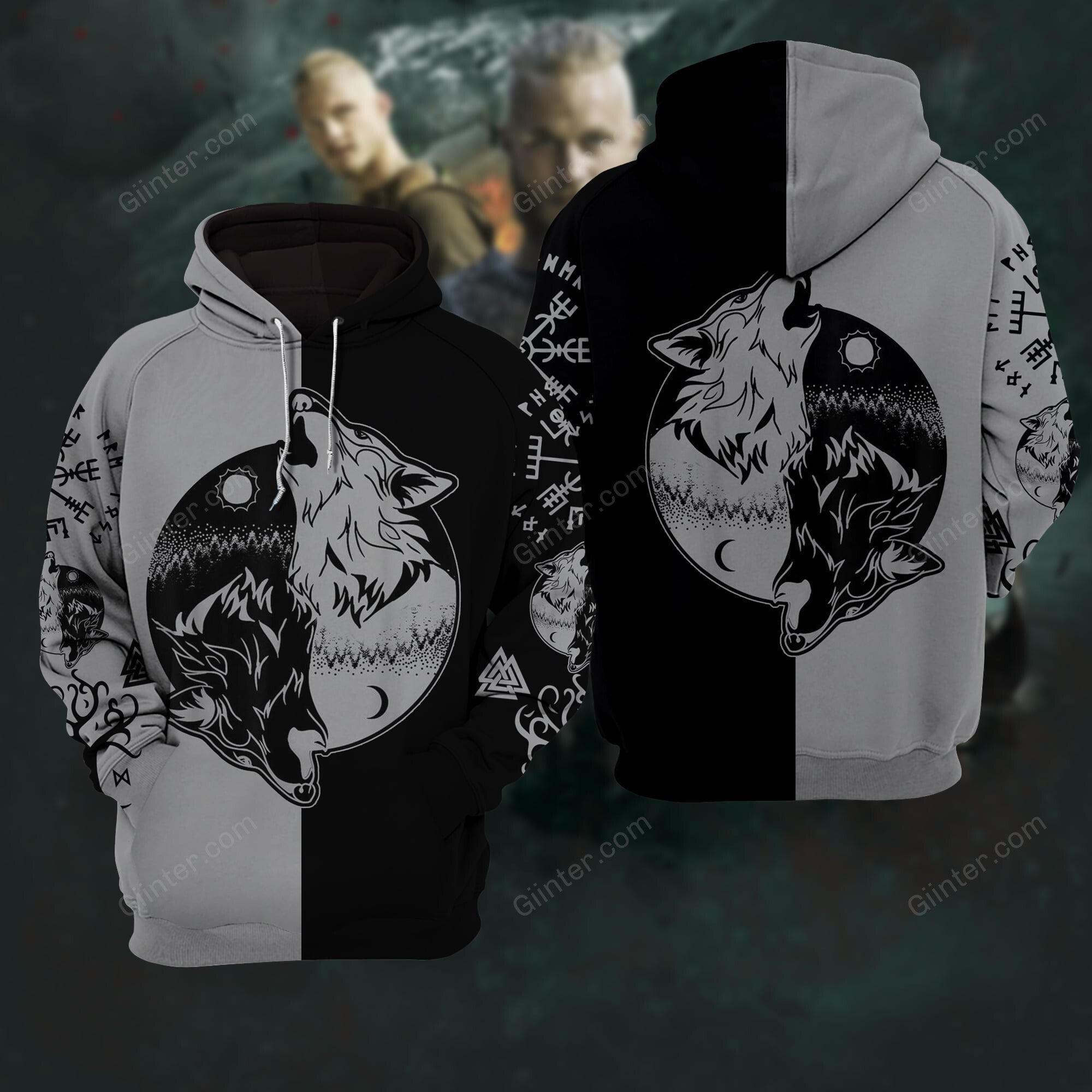 YinYang Skoll Tribal Wolf 3D All Over Printed Shirts GINTT14564