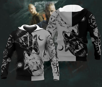 YinYang Skoll Tribal Wolf 3D All Over Printed Shirts GINTT14564