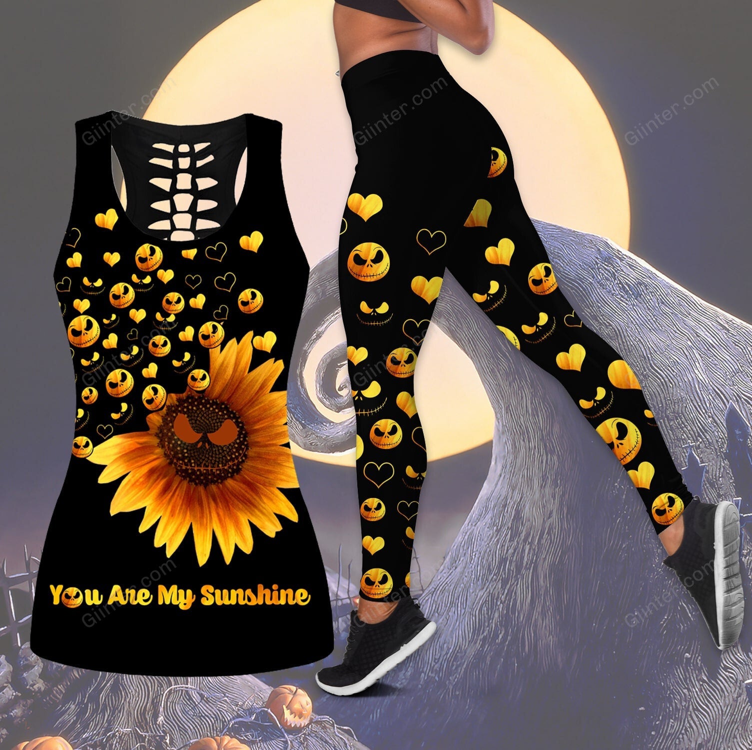 You Are My Sunshine Jack Skellington Women Tank Top & Legging GINNBC80472