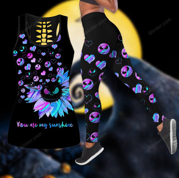 You Are My Sunshine Sunflowers Jack Skellington Women Tank Top & Legging GINNBC85118