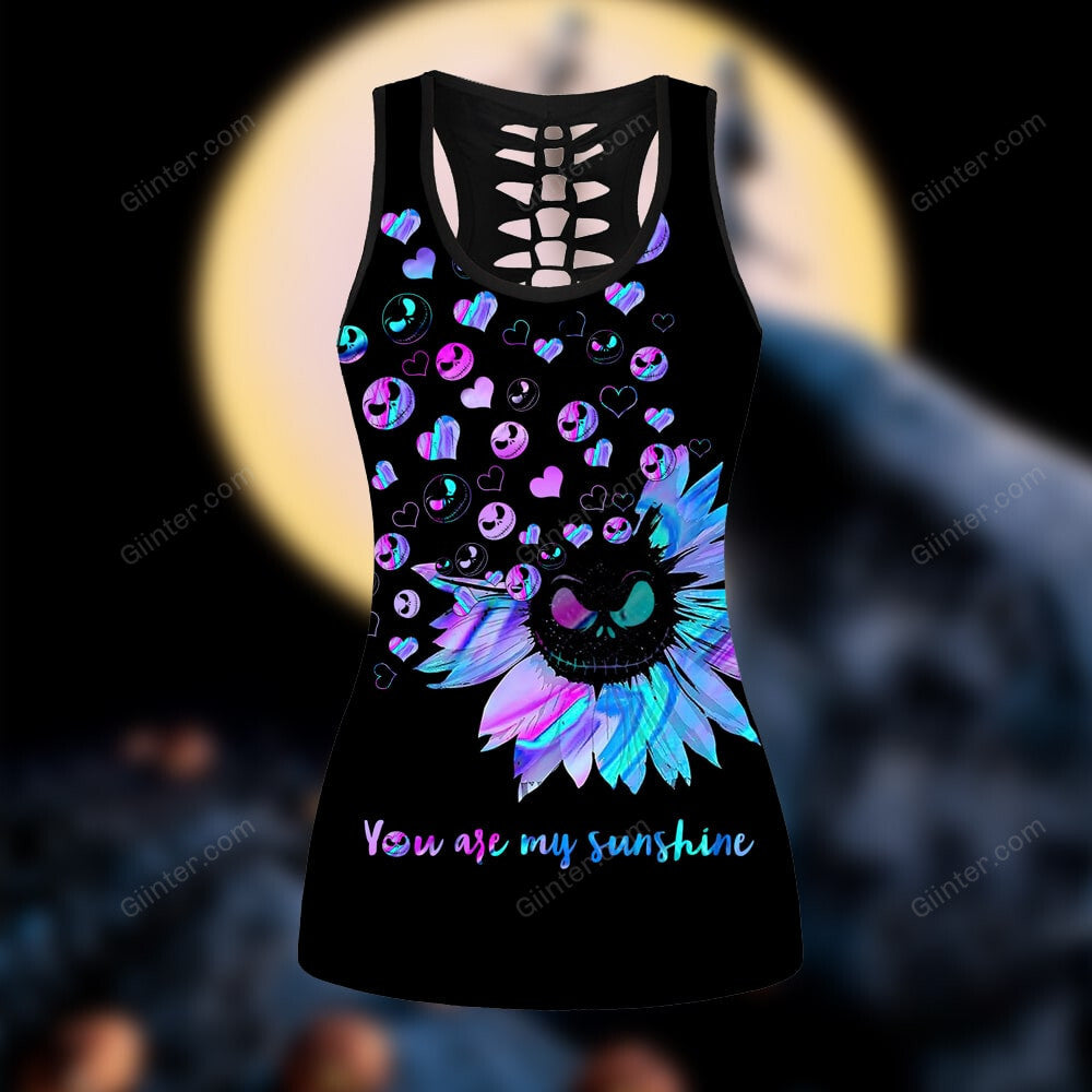 You Are My Sunshine Sunflowers Jack Skellington Women Tank Top & Legging GINNBC85118