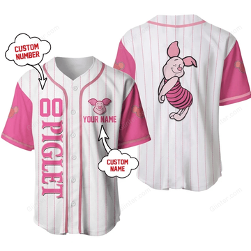 Winnie The Pooh Baseball Jersey Shirt GINPOOH13