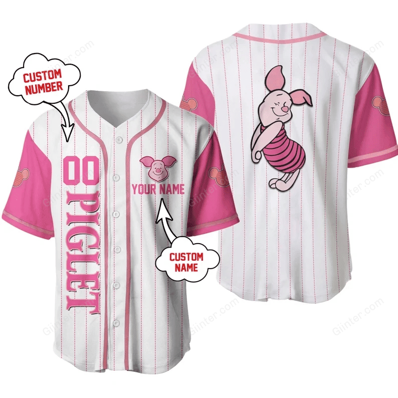 Winnie The Pooh Baseball Jersey Shirt GINPOOH13