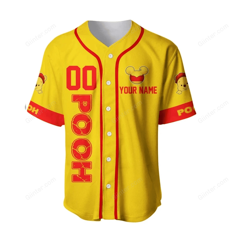Winnie The Pooh Baseball Jersey Shirt GINPOOH14