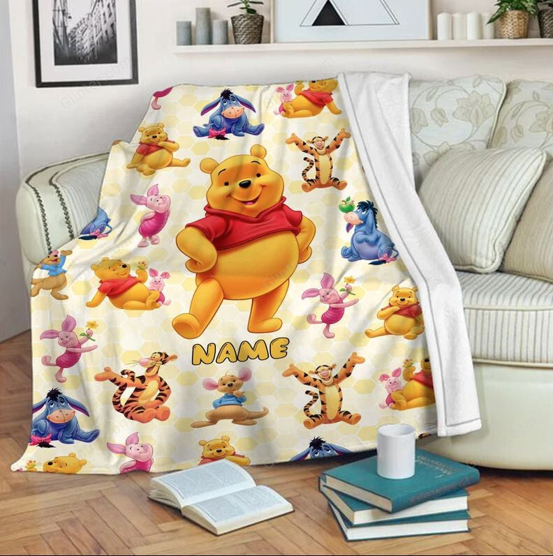 Winnie The Pooh and Friends Blanket Personalized Fleece Blanket GINPOOH16