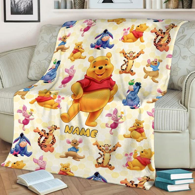 Winnie The Pooh and Friends Blanket Personalized Fleece Blanket GINPOOH16