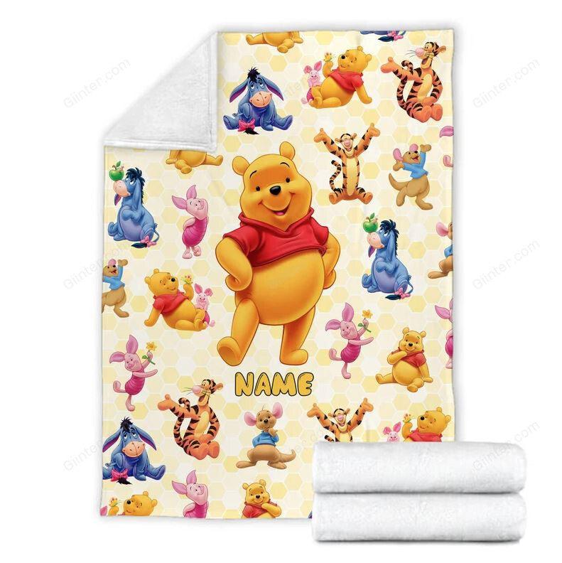 Winnie The Pooh and Friends Blanket Personalized Fleece Blanket GINPOOH16