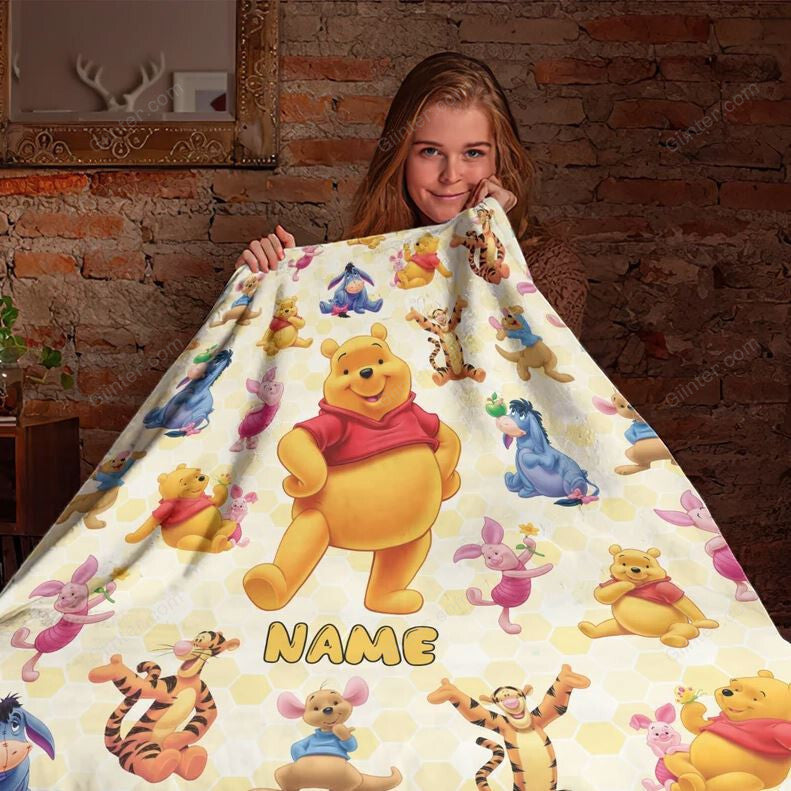 Winnie The Pooh and Friends Blanket Personalized Fleece Blanket GINPOOH16