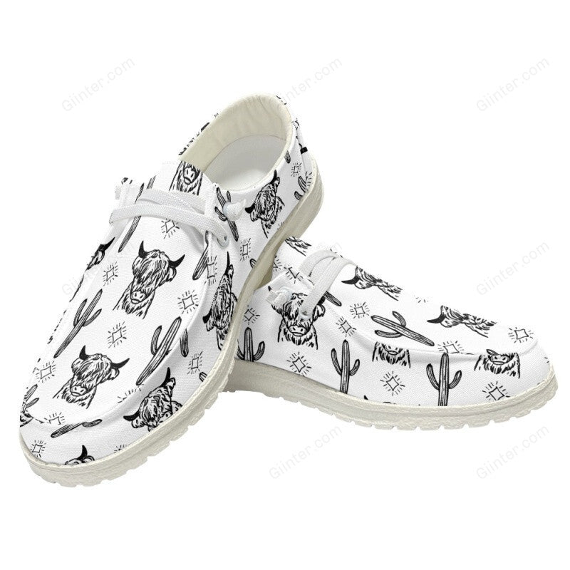 Highland Cow And Cactus Western Dude Shoes
