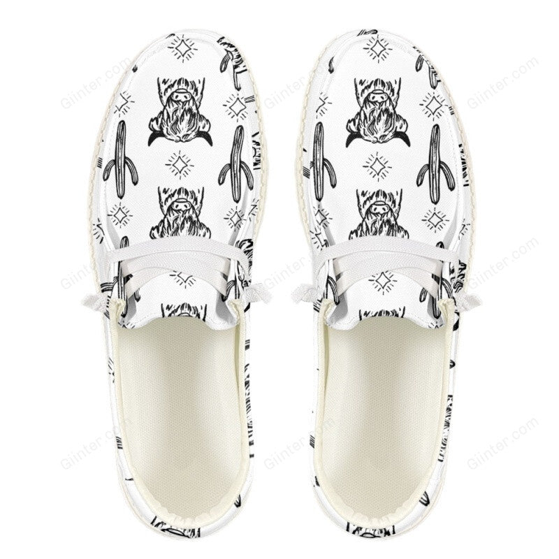 Highland Cow And Cactus Western Dude Shoes