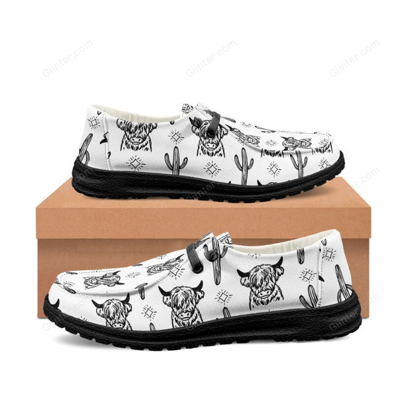 Highland Cow And Cactus Western Dude Shoes