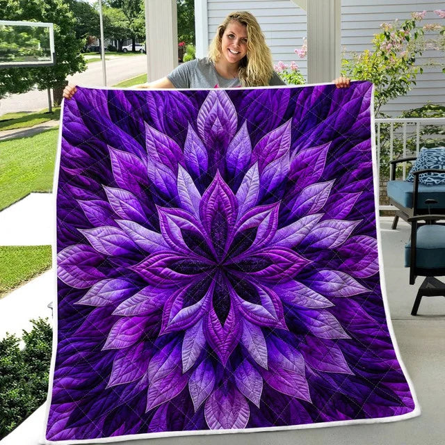 Purple Pattern Quilt Blanket QLT002