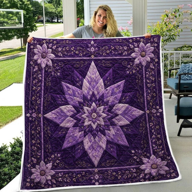 Purple Pattern Quilt Blanket QLT007