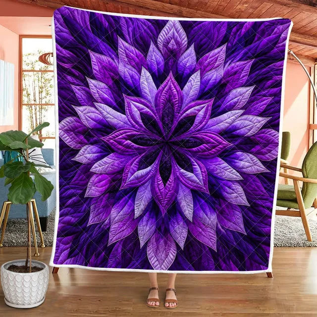 Purple Pattern Quilt Blanket QLT002