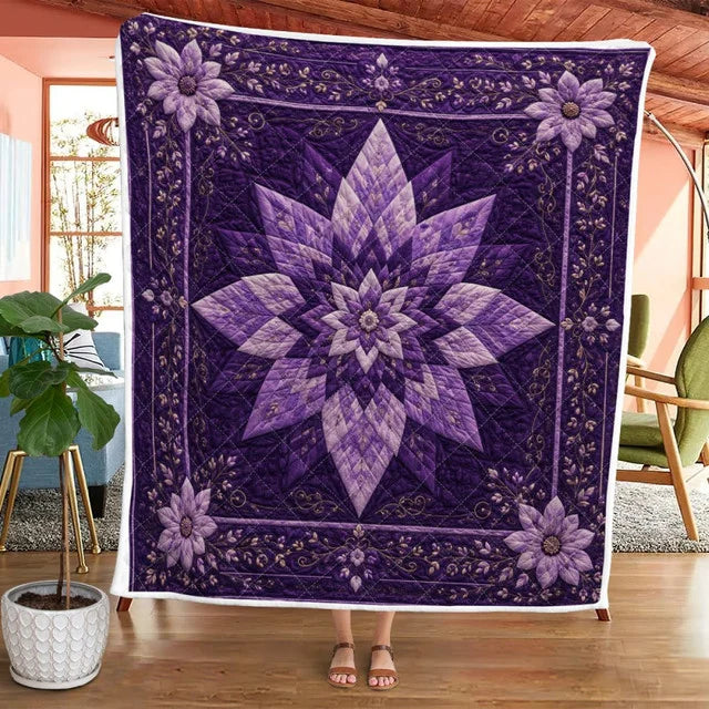 Purple Pattern Quilt Blanket QLT007