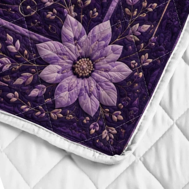 Purple Pattern Quilt Blanket QLT007