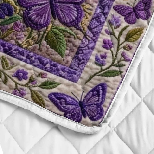 Purple Butterfly Quilt Blanket QLT004