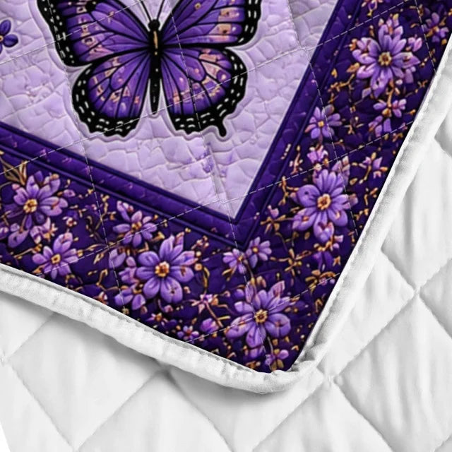 Purple Butterfly Quilt Blanket QLT001