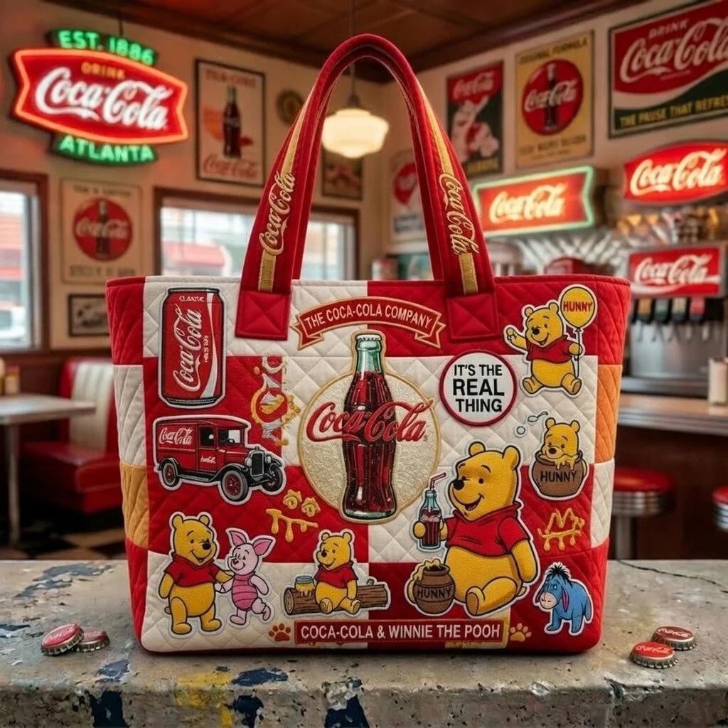 Coca & POOH Quilt Handbag GINPOOH35