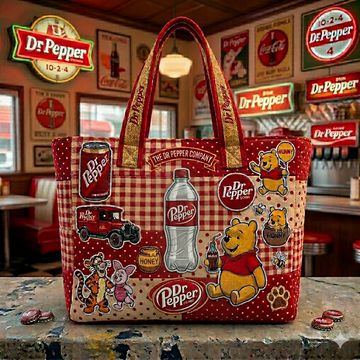 Dr Pepper & POOH Quilt Handbag GINPOOH36