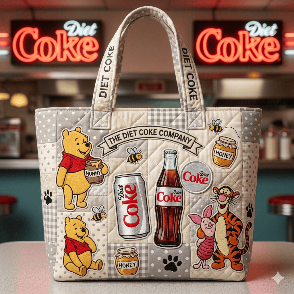 Coke & POOH Quilt Handbag GINPOOH38