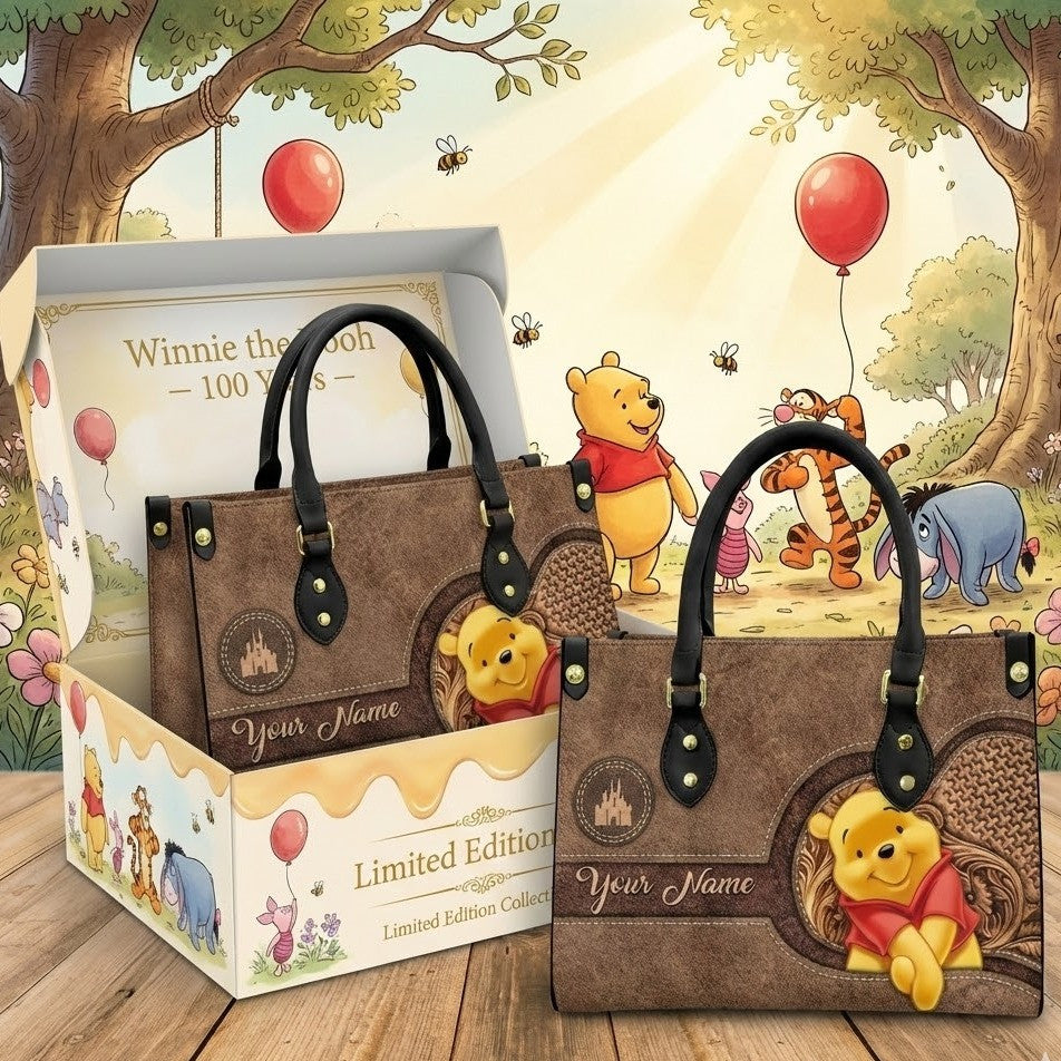 100th Anniversary Pooh - Premium PU Leather Bag & Wallet GINPOOH53