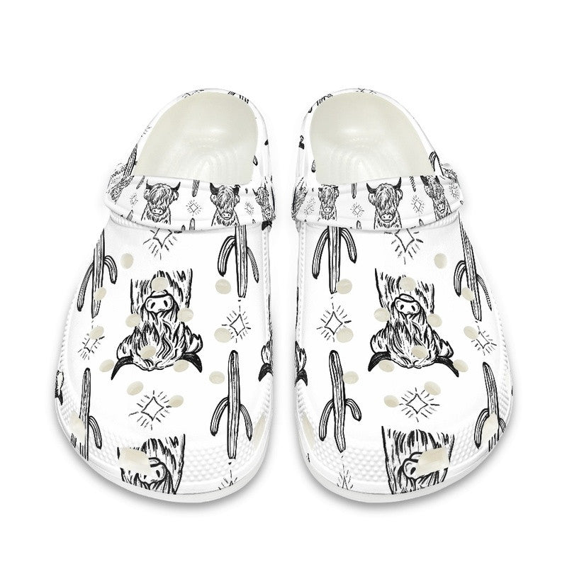 Highland Cows & Catus - Adult/Kid Casual Clogs GINCOW02