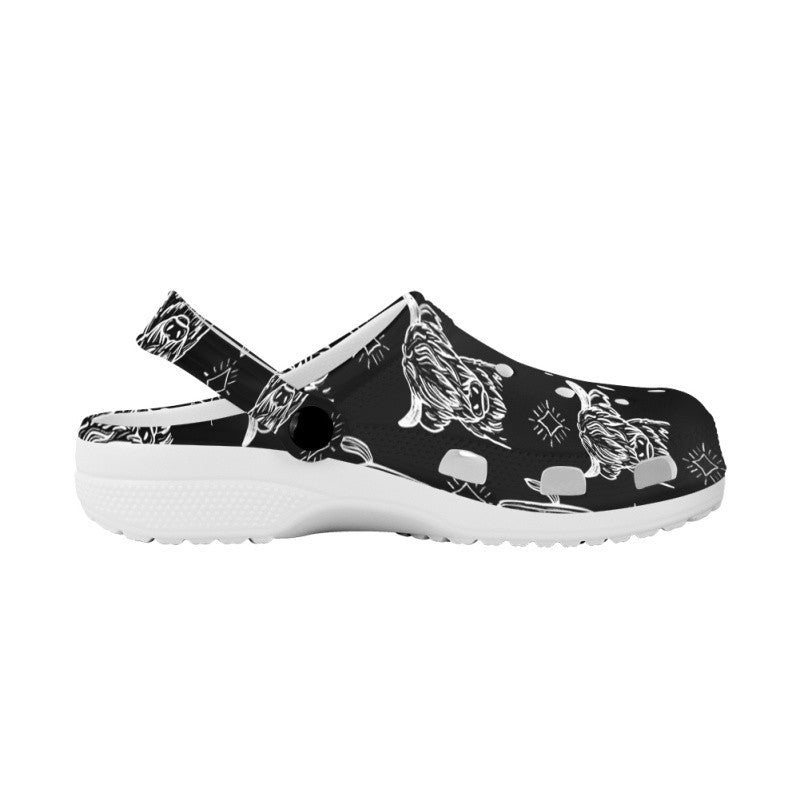Black Highland Cows & Cactus - Adult/Kid Casual Clogs GINCOW11