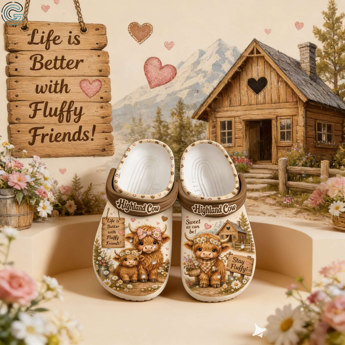 Highland Cow Life Is Better With Fluffy Friends - Adult/Kid Casual Clogs