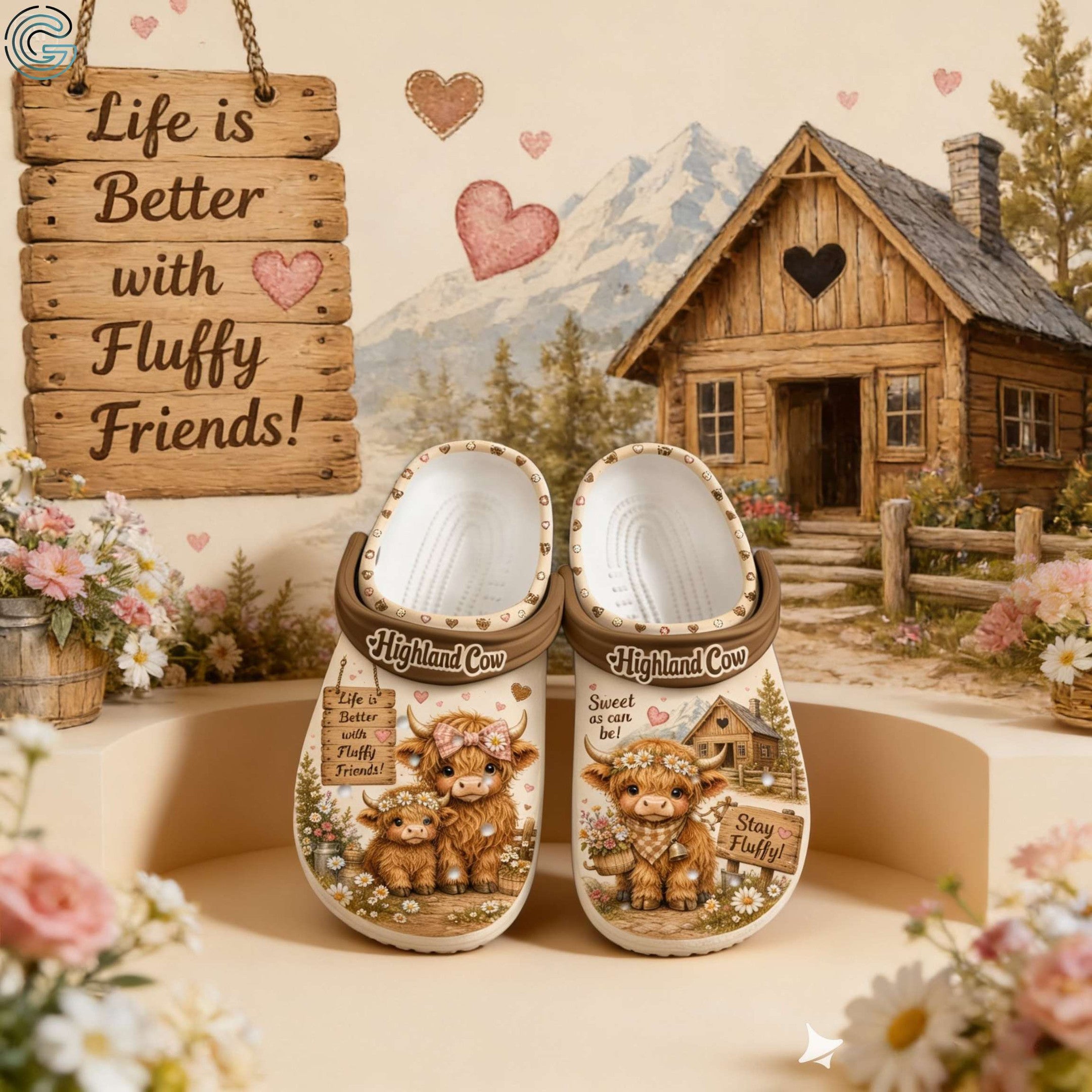 Highland Cow Life Is Better With Fluffy Friends - Adult/Kid Casual Clogs