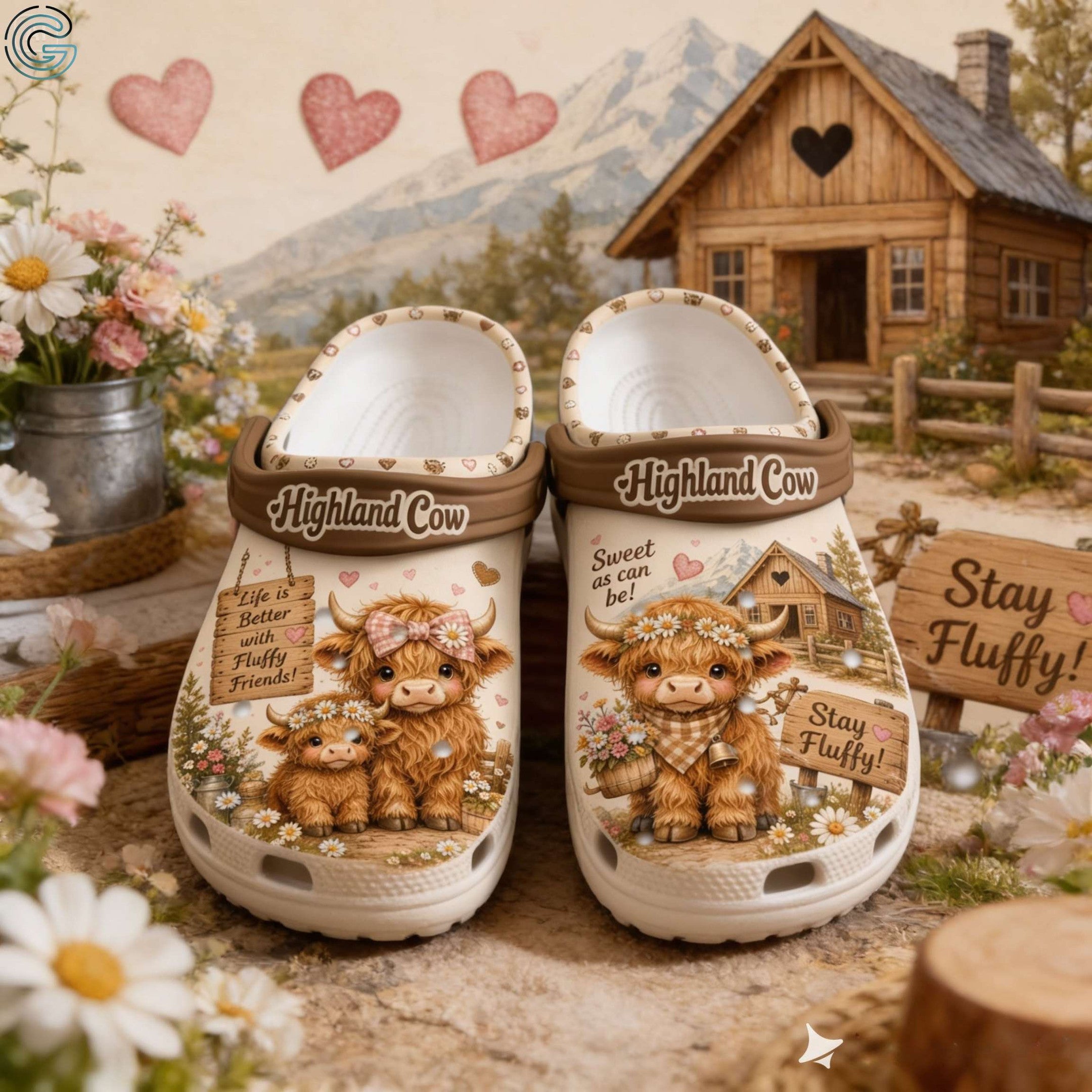 Highland Cow Life Is Better With Fluffy Friends - Adult/Kid Casual Clogs