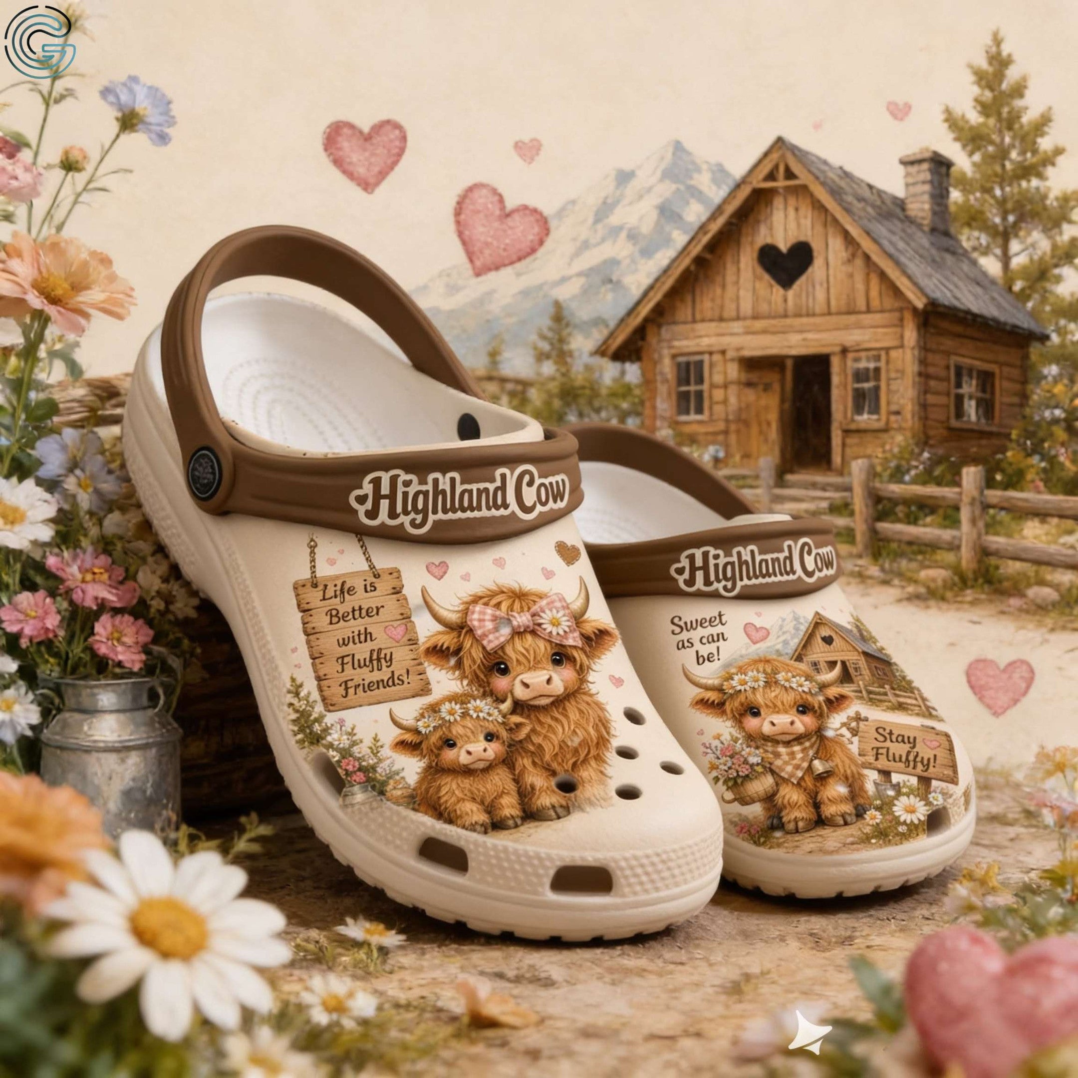 Highland Cow Life Is Better With Fluffy Friends - Adult/Kid Casual Clogs