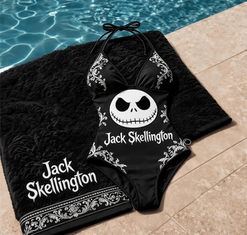 Gothic Jack Skellington High Cut One-piece Swimsuit GINNBC1752