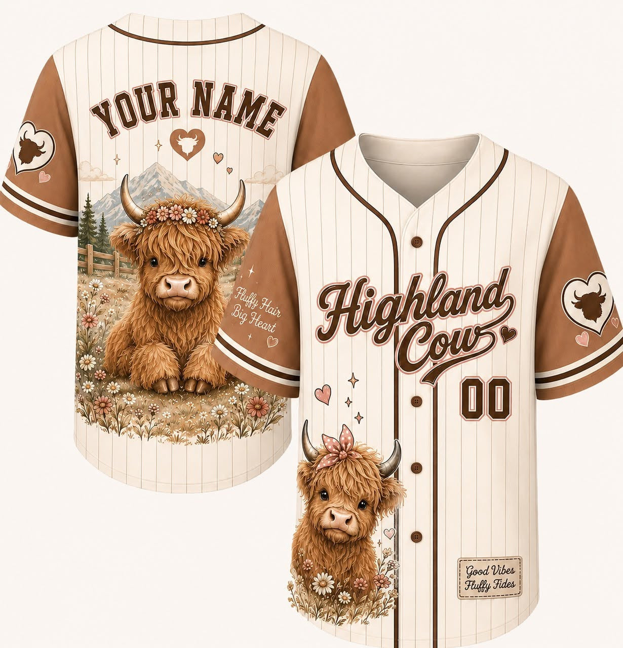 Highland Cow Baseball Jersey Shirt GINCOW41