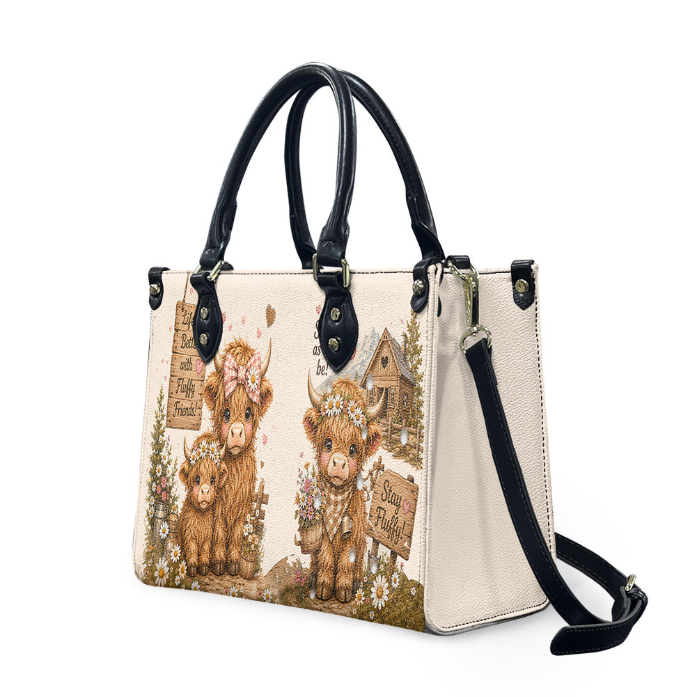 Highland Cow Life Is Better With Fluffy Friends - Premium PU Leather Bag & Wallet GINCOW33