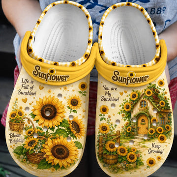 Life is Full Of Sunshine Sunflower - Adult/Kid Casual Clogs GINSUN01
