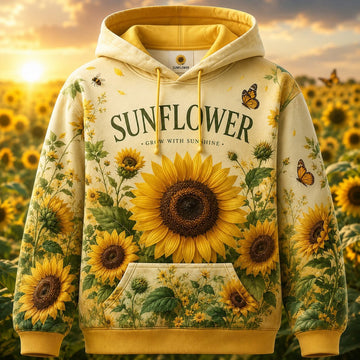 Sunflower Grow With Sunshine - Heavy Fleece Hoodie And Leggings GINSUN04