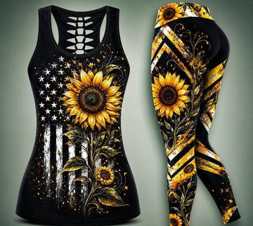 Sunflower - Combo Hollow Tank Top and Leggings
