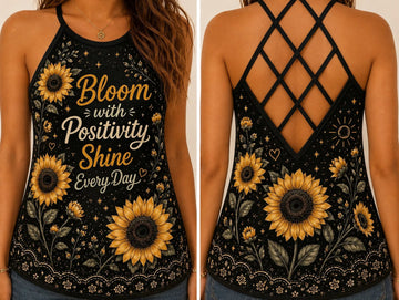 Shine Everyday Sunflower - Criss-Cross Tank Top GINSUN09