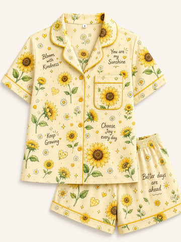 Sunflower Short Sleeve Pyjama Set