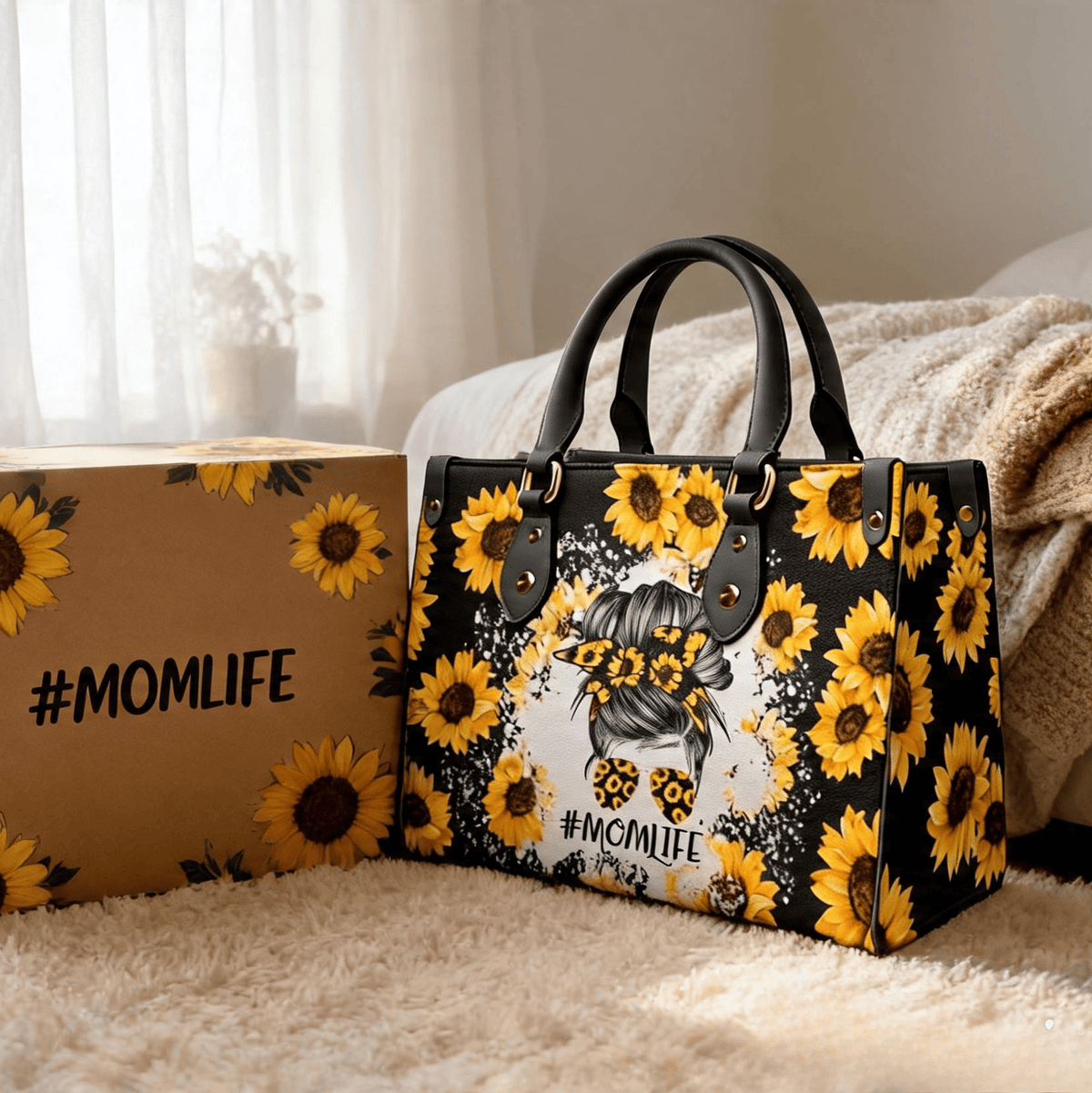 MomLife Sunflower - Premium PU Leather Bag & Wallet GINSUN12