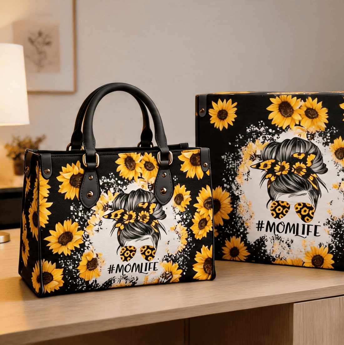 MomLife Sunflower - Premium PU Leather Bag & Wallet GINSUN12