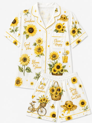 Sunflower Short Sleeve Pyjamas Set GINSUN59