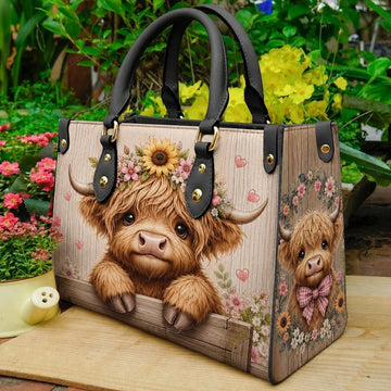 Highland Cow - Premium PU Leather Bag & Wallet GINCOW49
